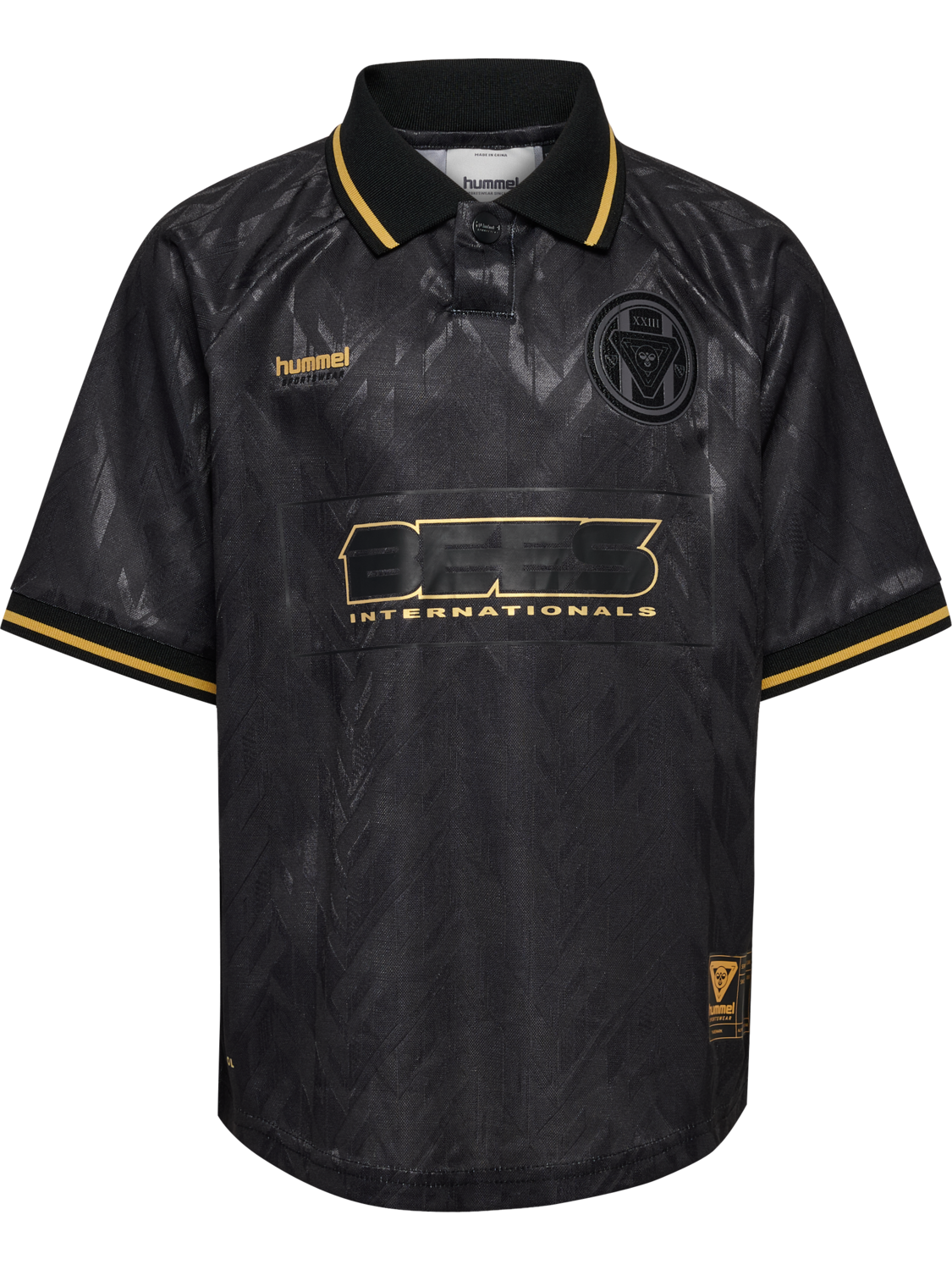 hmlJR LOOSE BAY SOCCER JERSEY S/S, BLACK, packshot