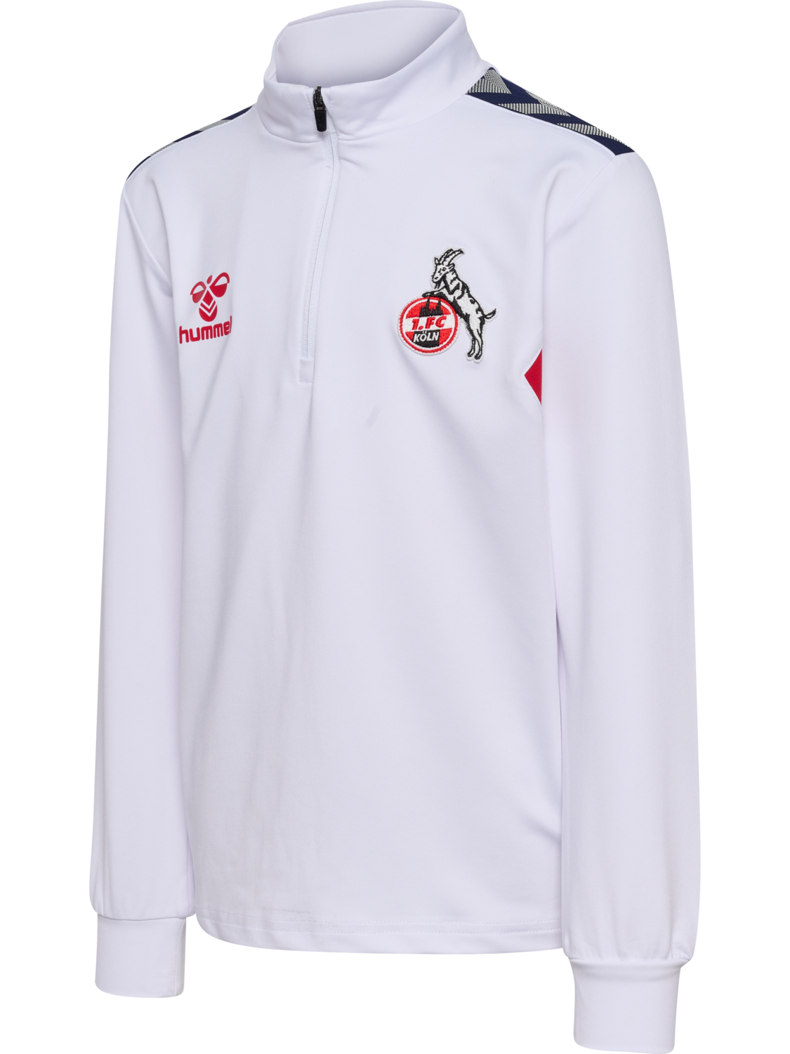 1FCK 23/24 WARM UP HALF ZIP KIDS, WHITE/TRUE RED, packshot