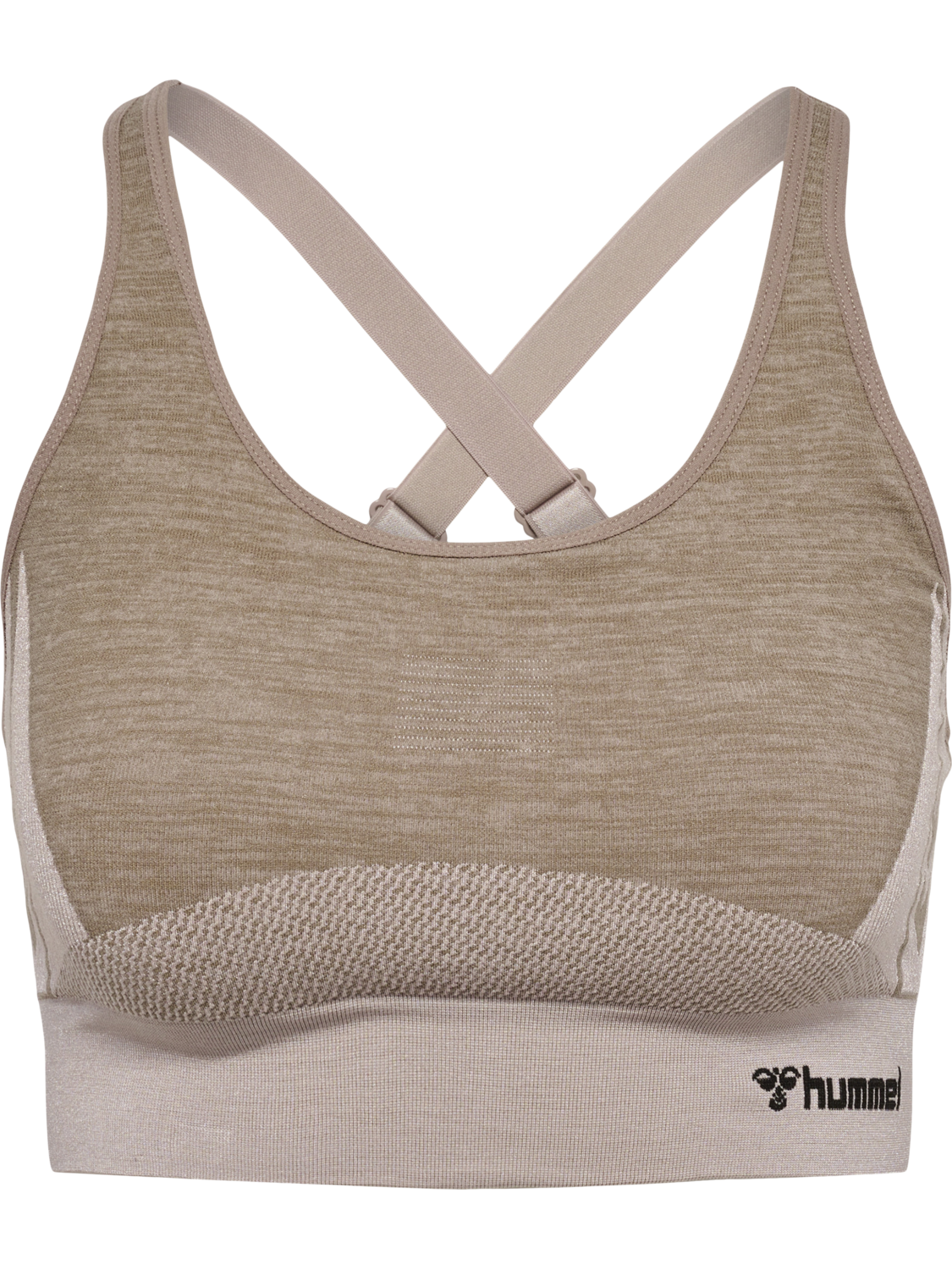 hmlCLEA SEAMLESS  SPORTS TOP, CHATEAU GRAY/DRIFTWOOD MELANGE, packshot