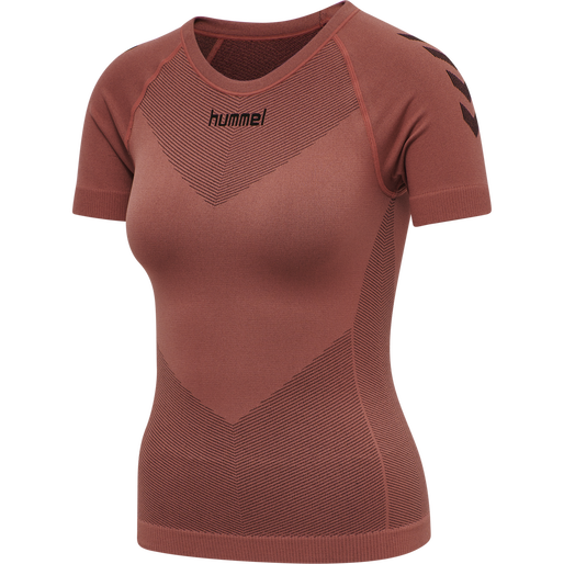 HUMMEL FIRST SEAMLESS JERSEY S/S WOMAN, MARSALA, packshot