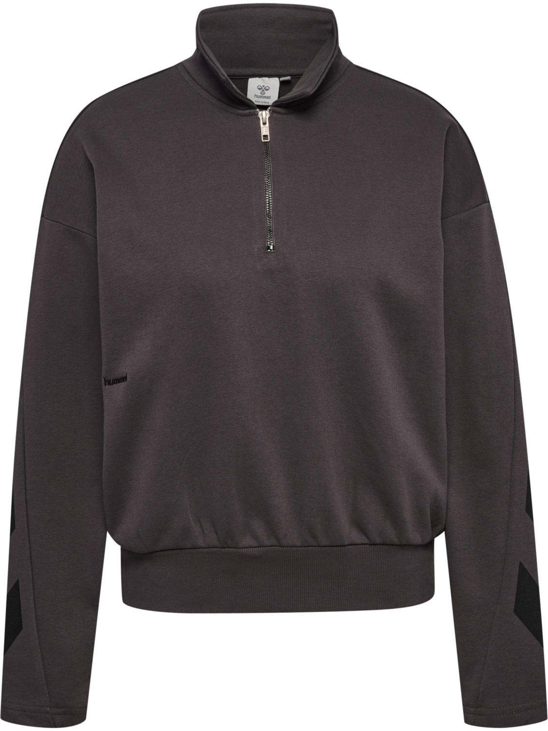 hmlI-D ZIP POLO SWEATSHIRT, SHALE, packshot