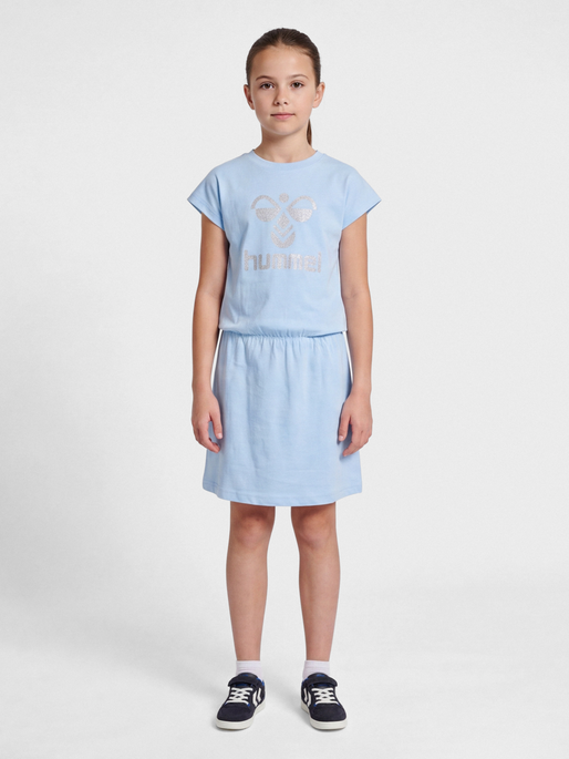 hmlFLOWY DRESS S/S, CERULEAN, model