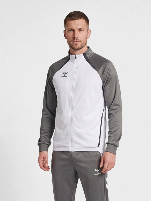 hmlLEAD 2.0 TRACK ZIP JACKET, WHITE/STEEL GRAY, model