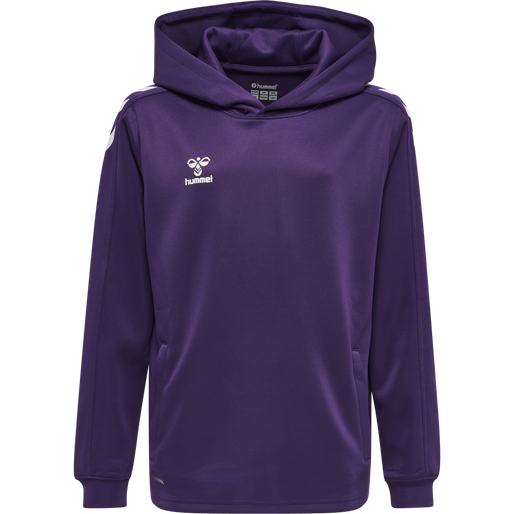 hmlCORE XK POLY KIDS SWEAT HOODIE, ACAI/WHITE hmlCORE XK POLY KIDS SWEAT HOODIE, ACAI/WHITE, packshot