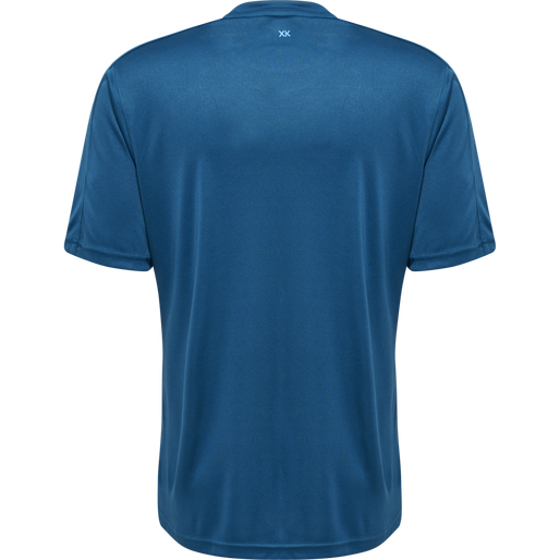 hmlCORE XK STRIPED JERSEY S/S, BLUE CORAL/BLUE DANUBE, packshot