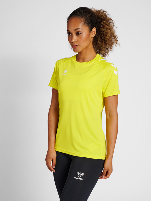 hmlCORE XK CORE POLY TEE  S/S WOMAN, BLAZING YELLOW, model