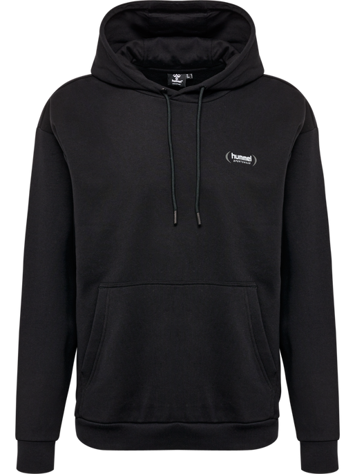hmlFELIX LOOSE HOODIE, BLACK, packshot
