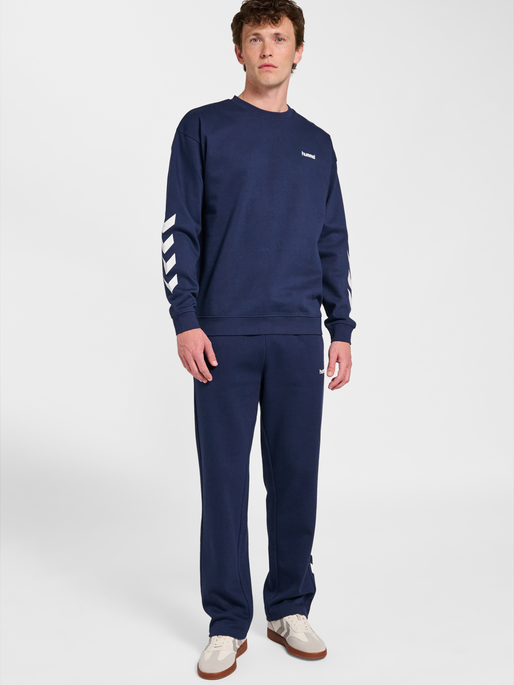 hmlSW CHEVRON ATHLETIC SWEAT PANTS, DRESS BLUES, model