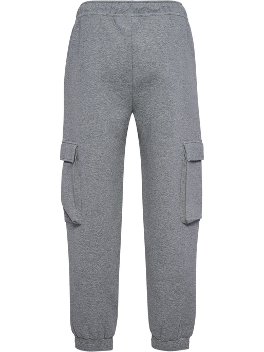 hmlTECH FLEECE LOOSE CARGO PANTS, GREY MELANGE, packshot