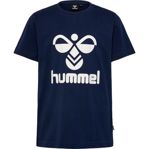 hmlTRES T-SHIRT S/S 2-PK, BLACK IRIS/GREY MELANGE, packshot