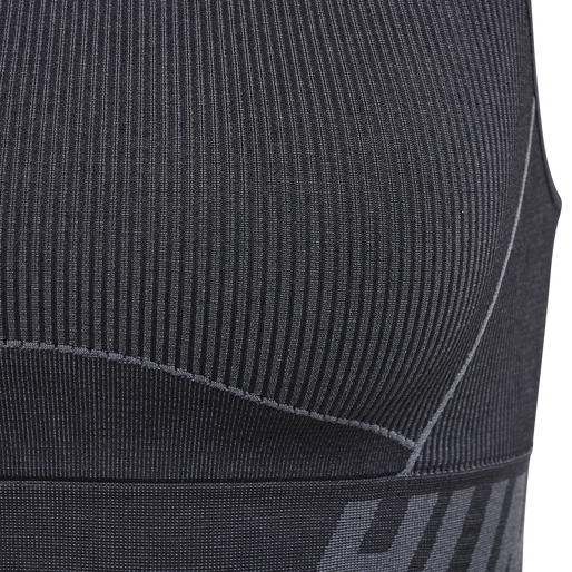 hmlTE CHRISTEL SEAMLESS SPORTS TOP, BLACK/ASPHALT MELANGE, packshot