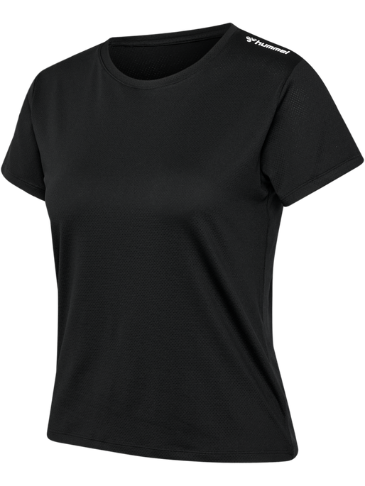 hmlMT AURA MESH T-SHIRT, BLACK, packshot