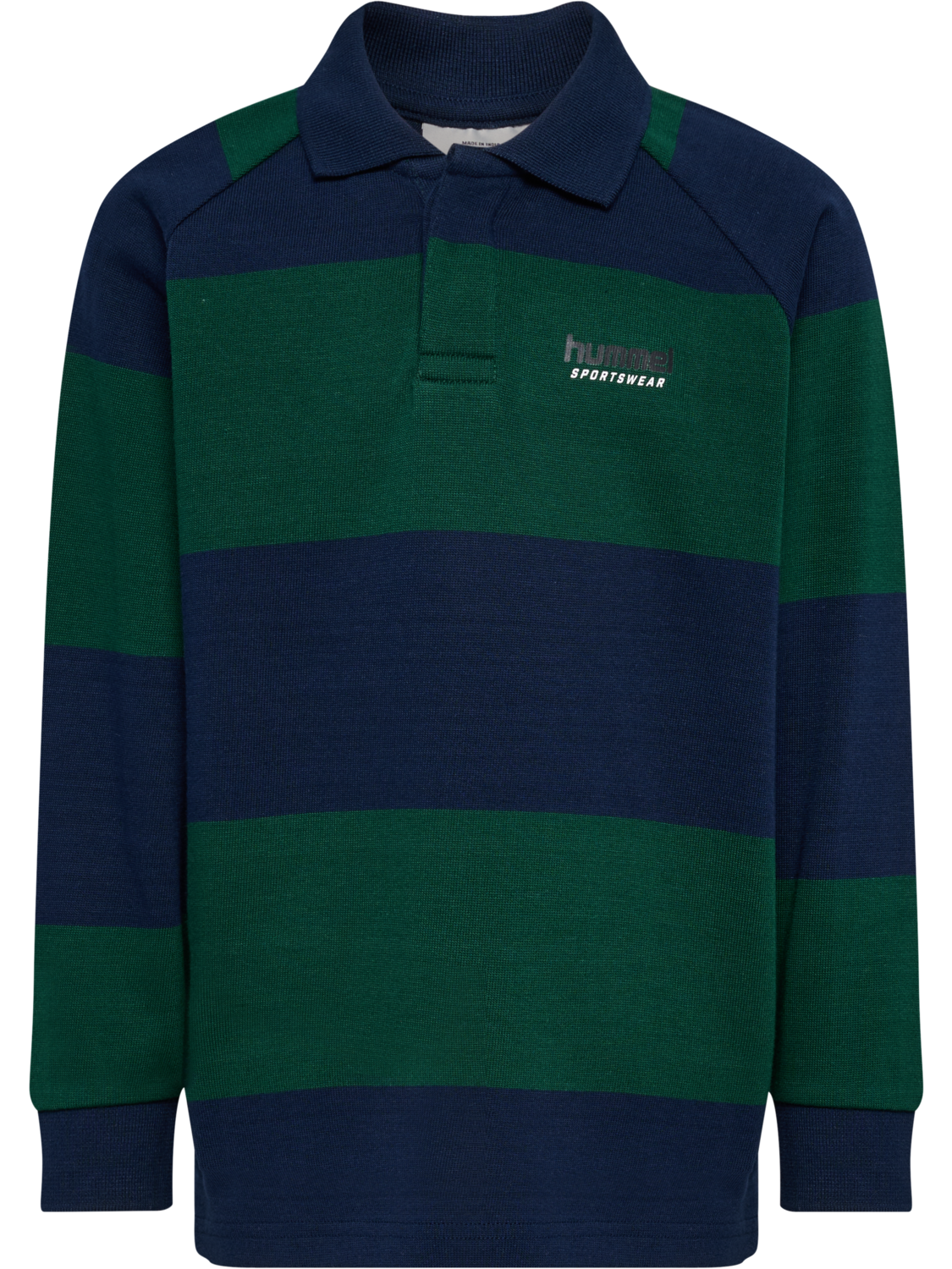 hmlJR LOOSE STRIPED POLO L/S, DRESS BLUES, packshot