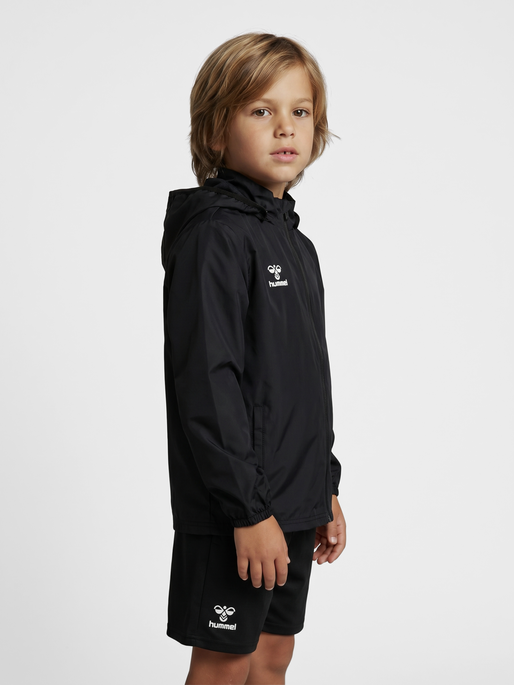 hmlESSENTIAL AW JACKET KIDS, BLACK, model