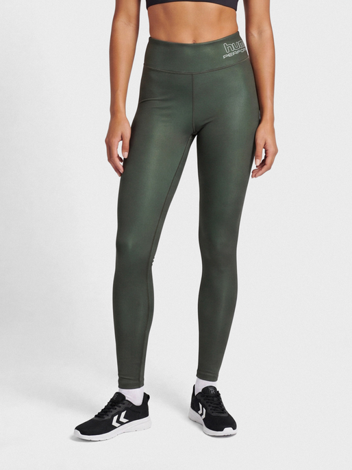 hmlTE FUNDAMENTAL MID WAIST TIGHTS, CLIMBING IVY, model