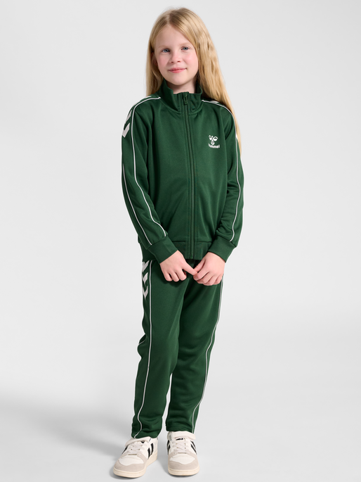 hmlTRACK TRACKSUIT, DARK GREEN, model