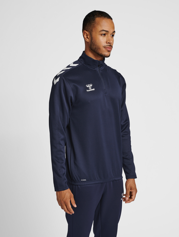 hmlCORE XK HALF ZIP POLY SWEAT, MARINE, model