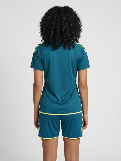 hmlCORE 2.0 JERSEY S/S WOMAN, CELESTIAL/PALE LIME YELLOW, model