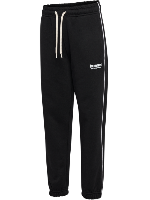 hmlJR LOOSE SWEATPANT PIPING, BLACK, packshot
