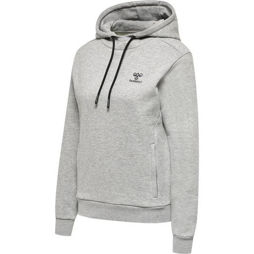 hmlOFFGRID HOODIE WO, GREY MELANGE/FORGED IRON, packshot