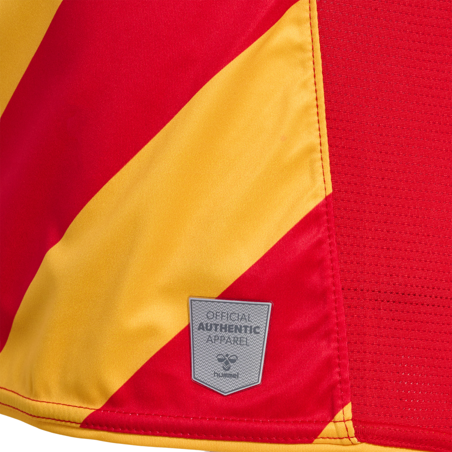 hmlCSC 19-20 HOME JERSEY LS, TRUE RED/SPORTS YELLOW W/SPONS, packshot