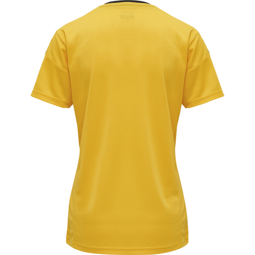 hmlAUTHENTIC POLY JERSEY WOMAN S/S, SPORTS YELLOW/BLACK, packshot