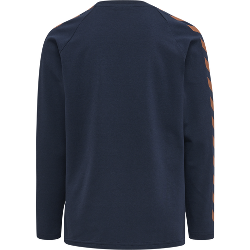 hmlBOYS T-SHIRT L/S, BLACK IRIS/SIERRA, packshot