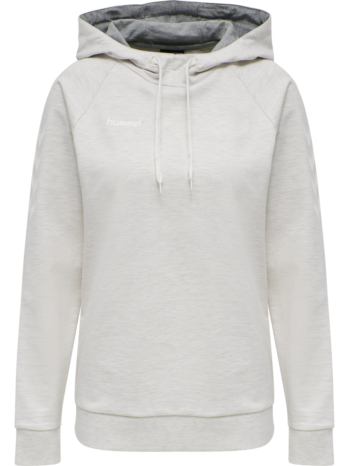 HMLGO COTTON HOODIE WOMAN, EGRET MELANGE, packshot