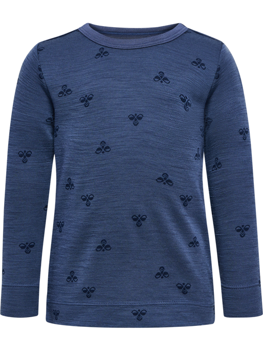 hmlMINI WOOL T-SHIRT L/S, VINTAGE INDIGO hmlMINI WOOL T-SHIRT L/S, VINTAGE INDIGO, packshot