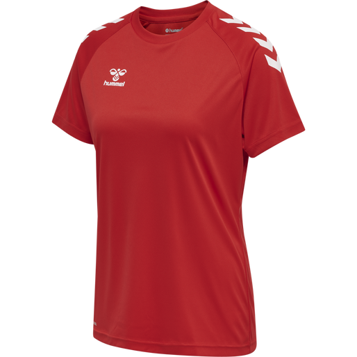 hmlCORE XK CORE POLY TEE  S/S WOMAN, TRUE RED hmlCORE XK CORE POLY TEE  S/S WOMAN, TRUE RED, packshot