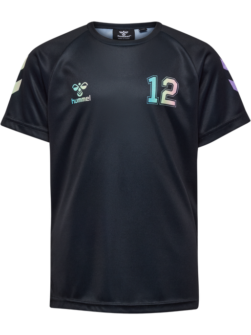 hmlSHIMMER T-SHIRT S/S, BLACK, packshot