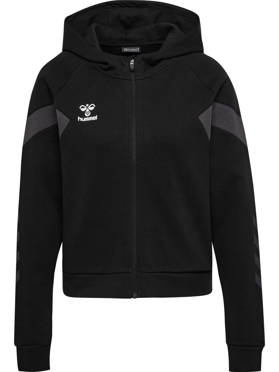 hmlTRAVEL ZIP HOODIE WOMAN, BLACK, packshot