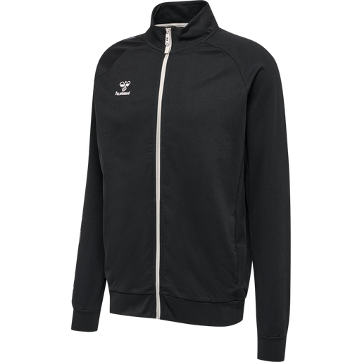 hmlMOVE GRID COTTON ZIP JACKET, BLACK, packshot