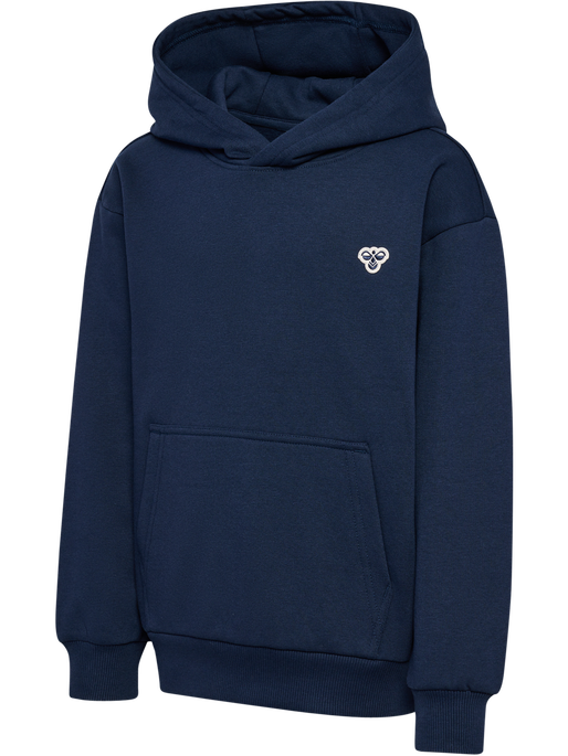 hmlJR LOOSE HOODIE BEE, DRESS BLUES, packshot