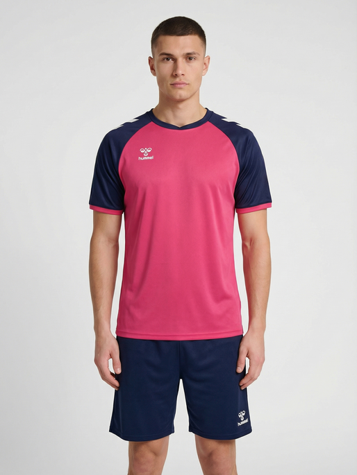 hmlMATCH LEAGUE JERSEY S/S, RASPBERRY SORBET/MARINE, model