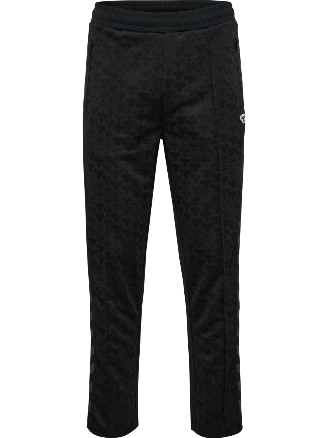 hmlARCHIVE REGULAR POLY PANTS AOP, BLACK/EBONY, packshot