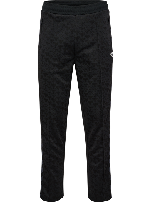hmlARCHIVE REGULAR POLY PANTS AOP, BLACK/EBONY, packshot