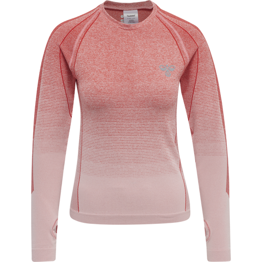 hmlGG12 TRAINING SEAMLESS L/S WOMAN, AURA ORANGE MELANGE, packshot