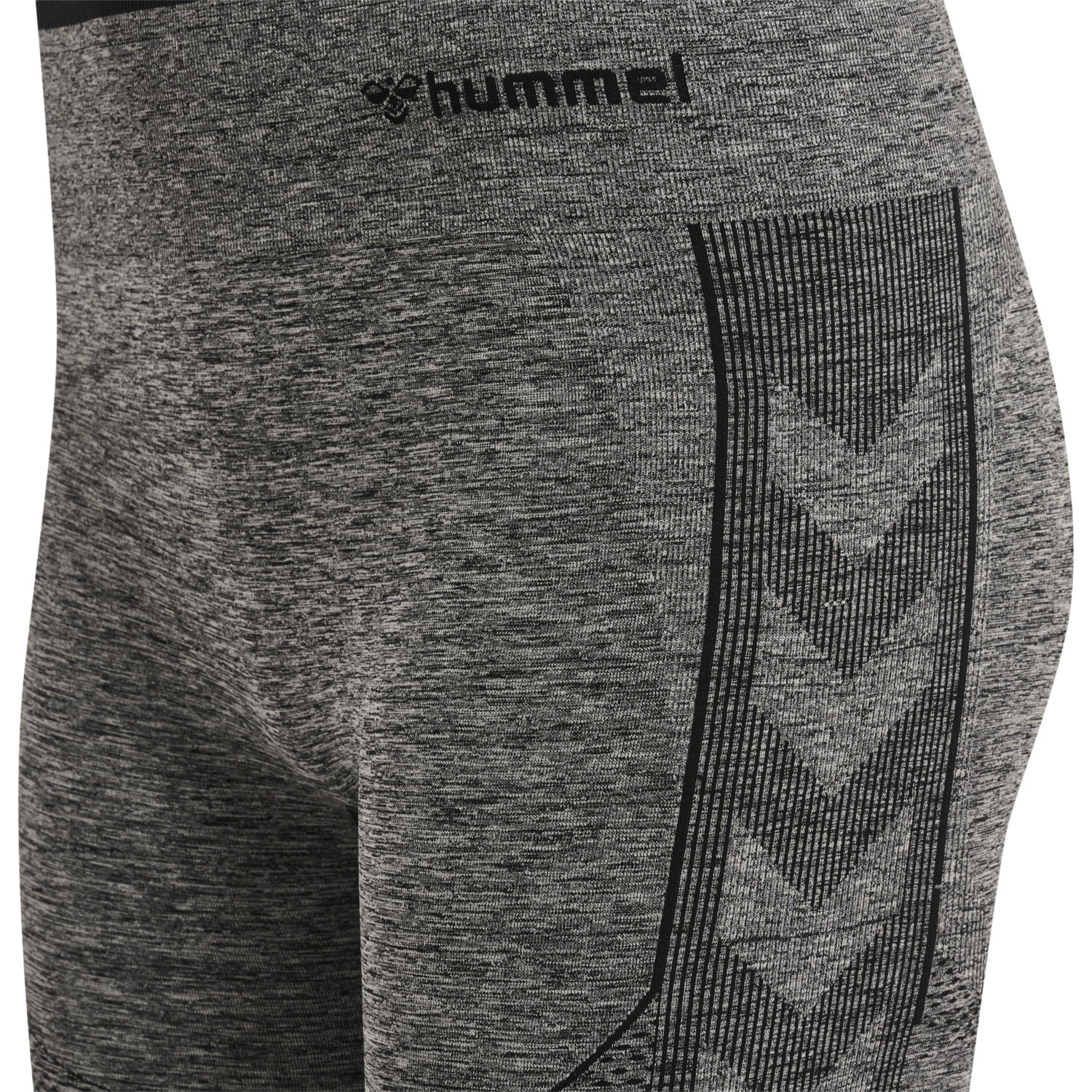 hmlMT UNA SEAMLESS MID WAIST SHORTS, BLACK MELANGE, packshot