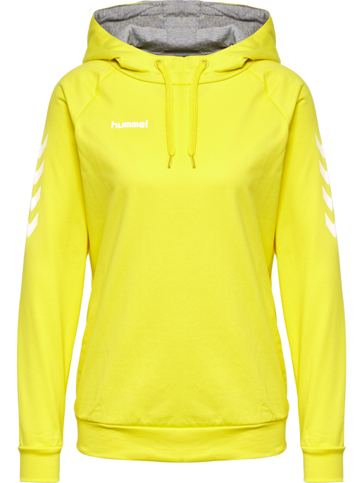 HMLGO COTTON HOODIE WOMAN, BLAZING YELLOW HMLGO COTTON HOODIE WOMAN, BLAZING YELLOW, packshot