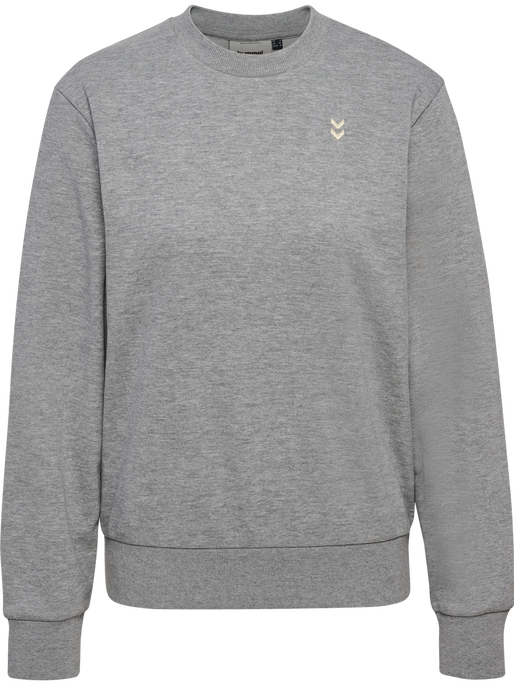 hmlPULSE W SWEAT CREWNECK, GREY MELANGE, packshot