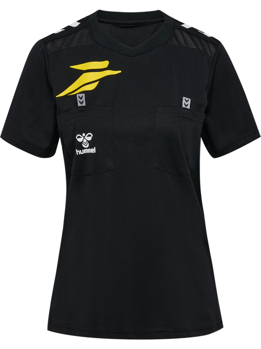 FFHB NEW REFEREE JERSEY S/S WO, BLACK WO SPONSOR FFHB NEW REFEREE JERSEY S/S WO, BLACK WO SPONSOR, packshot