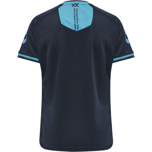 hmlACTION POLY JERSEY S/S WOMAN, BLACK IRIS/ATOMIC BLUE, packshot