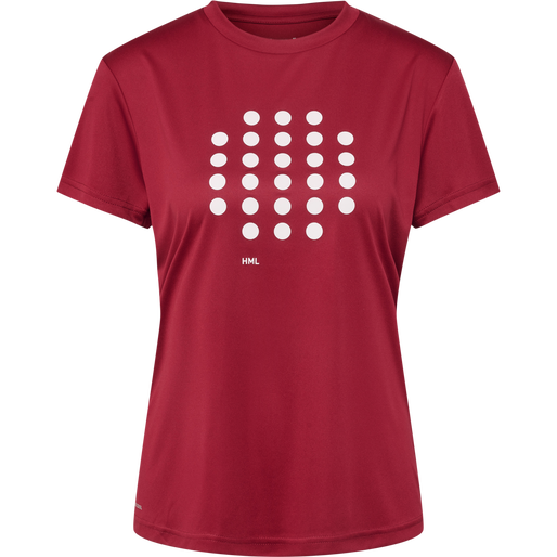 hmlCOURT T-SHIRT S/S WOMAN, RHUBARB, packshot