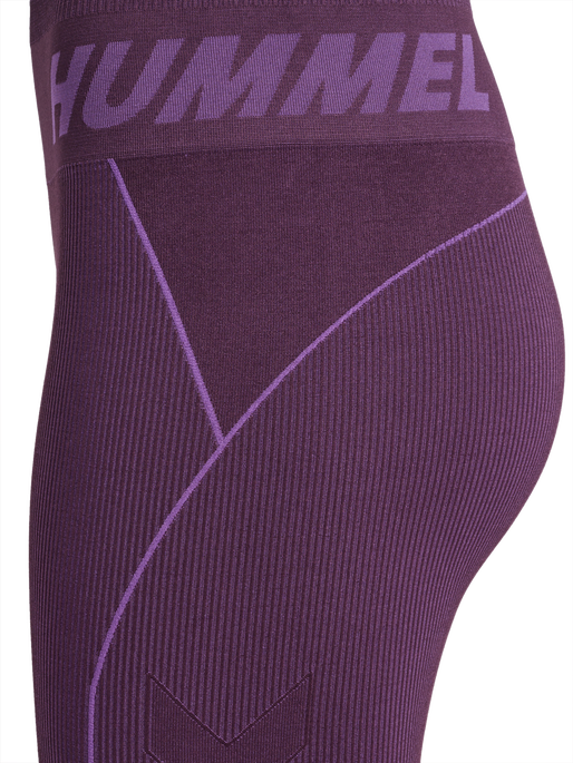 hmlTE CHRISTEL SEAMLESS MW TIGHTS, PLUM PERFECT/BELLFLOWER MELAN, packshot