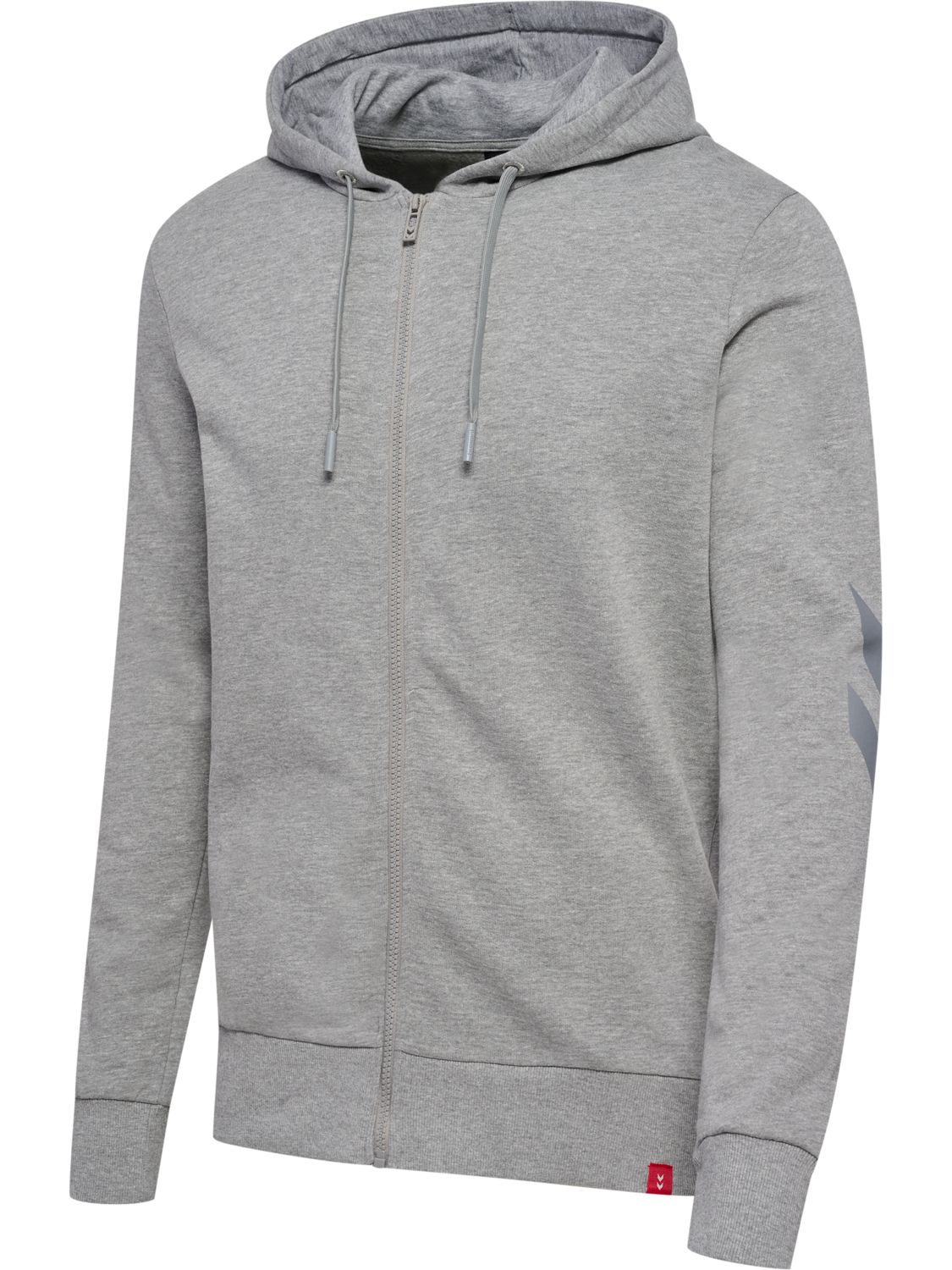hmlLEGACY ZIP HOODIE, GREY MELANGE, packshot