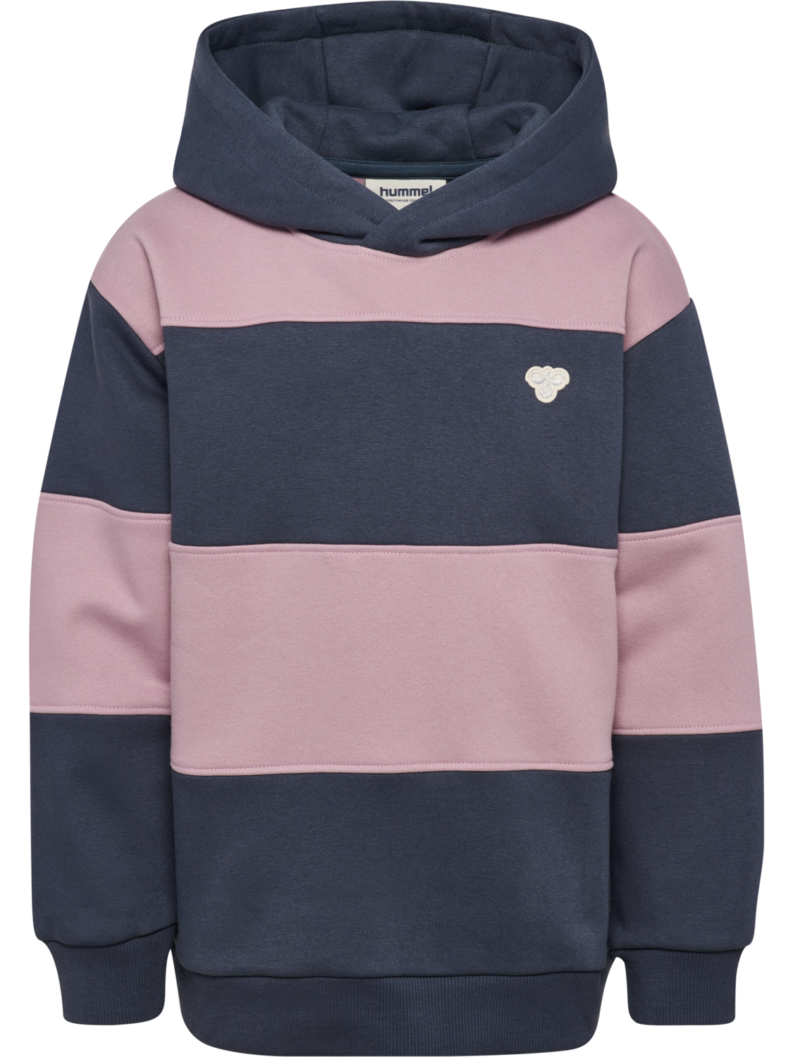 hmlJR LOOSE STRIPE HOODIE BEE, OMBRE BLUE, packshot