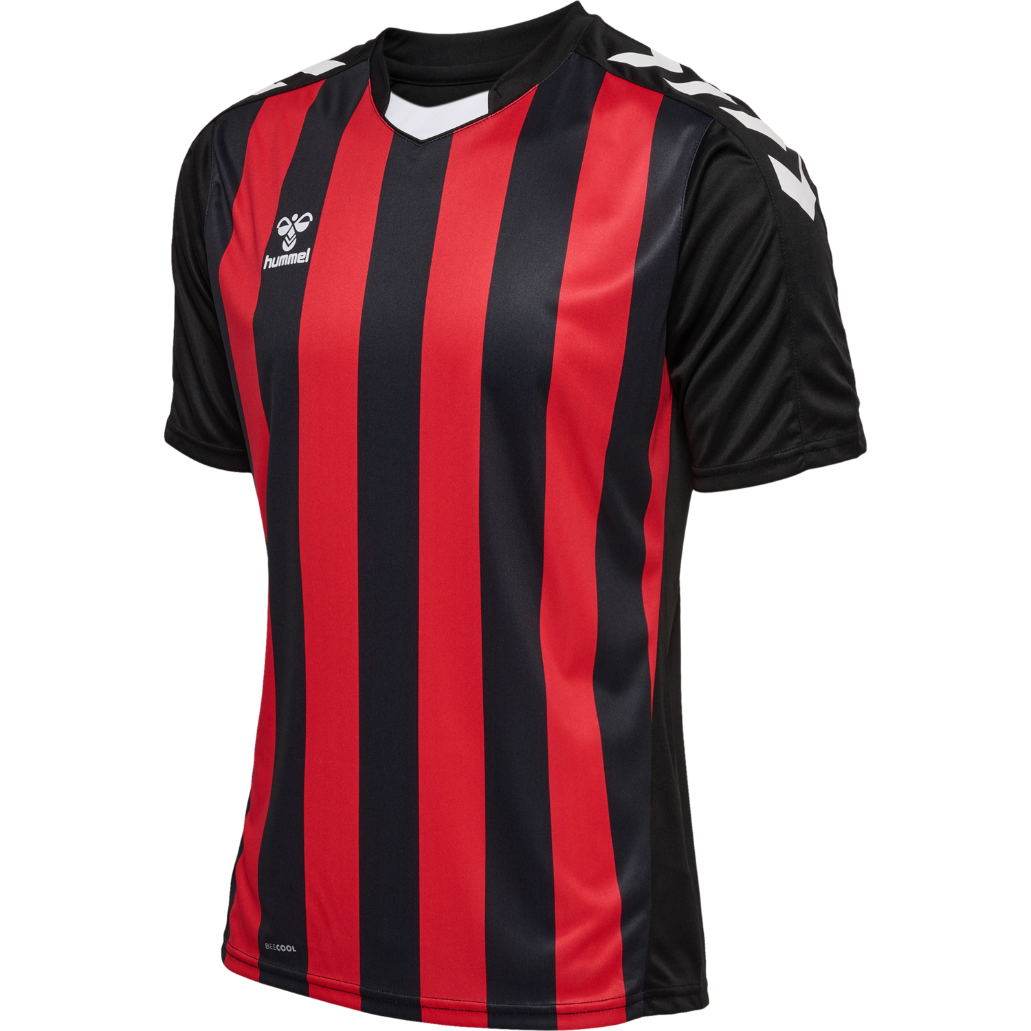 red and black striped jersey