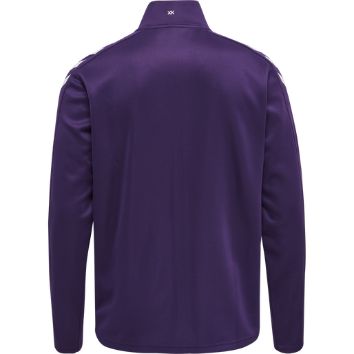 hmlCORE XK POLY ZIP SWEAT, ACAI/WHITE, packshot