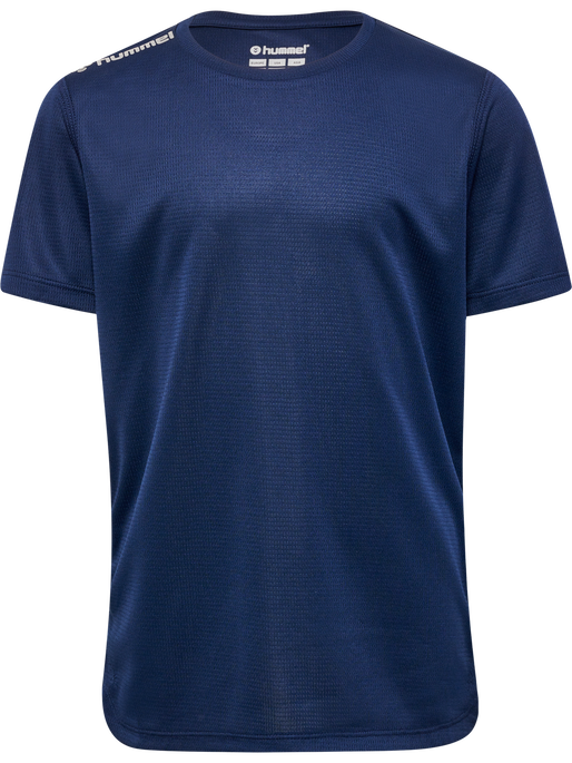 hmlRUN JERSEY S/S KIDS, BLACK IRIS, packshot